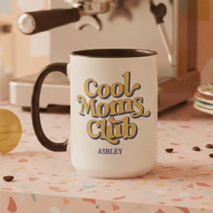 Klassischer Club der coolen Mütter Blau Gelb Vinta Tasse