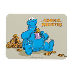 Klassischer Cookie Monster beim Kekse essen Magnet