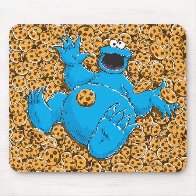 Klassischer Cookie-Monster und Kekse Mousepad (Vorne)