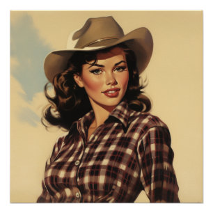 Klassischer Cowgirl-Charme: Wildwest-Geflüster Poster