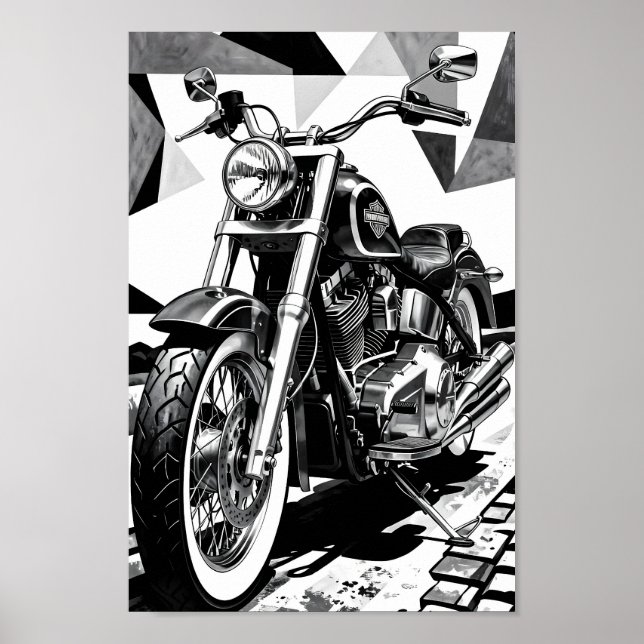 Klassischer Cruiser Geist Monochromes Poster (Vorne)