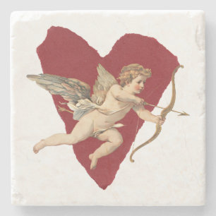 Klassischer Cupid Romantische Moderne Hochzeit Steinuntersetzer