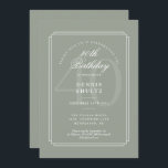 Klassischer Deko| Alter und Weiß 40. Geburtstag Einladung<br><div class="desc">Elegante geometrische Linien bilden den Rahmen für Ihr personalisiertes 40. Geburtstagsinformationsblatt in klassischer Typografie auf dieser schicken Geburtstagseinladung. Sie können den Hintergrund auf der Vorderseite und zurück an Ihre Lieblingsfarbe anpassen. von Thisisnotme© entwickelt</div>