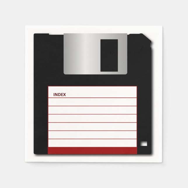 Klassischer Diskettenlaufwerk, Red Computer Geek Serviette (Vorderseite)