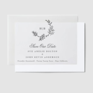 Klassischer dunkelgrauer Monogramm-Kranz 'Save The