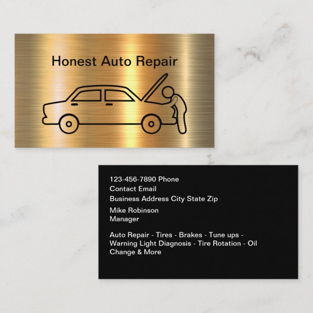 Klassischer einfacher Reparaturservice für Kraftfa Visitenkarte (Vorne/Hinten)