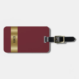 Klassischer einfacher, roter und goldener Monogram Gepäckanhänger