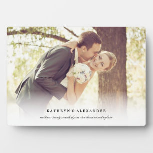 Klassischer einfacher weißer Gradienten-Hochzeitsf Fotoplatte