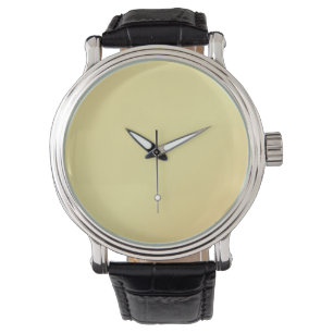 Klassischer Elegant Gold Aquamarin Herren Leder Armbanduhr