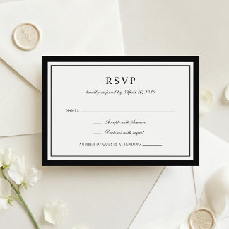 Klassischer Eleganter Rahmen Hochzeit RSVP Einladung