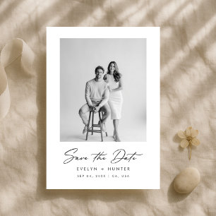 Klassischer eleganter Text und Foto   Moderne Hoch Save The Date