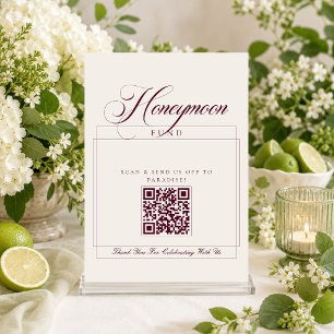 Klassischer Elfenbein Burgund Kalligrafie Hochzeit Einladung