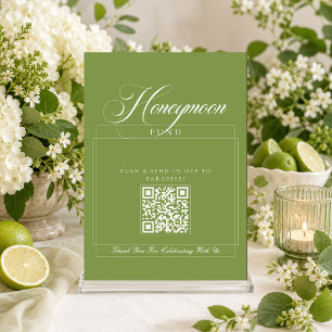 Klassischer Elfenbein-Grün-Kalligrafie-Hochzeitsfo Einladung