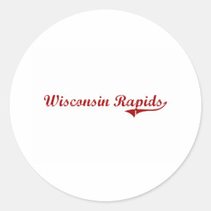 Klassischer Entwurf Wisconsinrapids-Wisconsins Runder Aufkleber