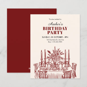 Klassischer Esstisch Geburtstag Einladung