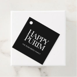 Klassischer Familienname Frohes Purim Geschenkanhänger