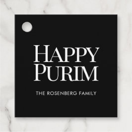 Klassischer Familienname Frohes Purim Geschenkanhänger