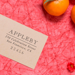 Klassischer Familienname u. Rücksendeadresse der Gummistempel