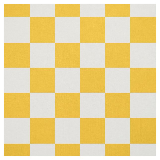 Klassischer, farbenfroher, gelber Schachbrett Stoff (Muster)