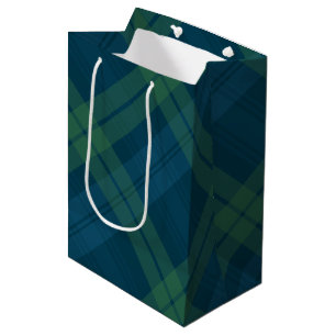 Klassischer Feiertag karierte Marine grüne Tartan  Mittlere Geschenktüte