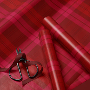 Klassischer Feiertag kariertes, rotes Rosa Weihnac Geschenkpapier