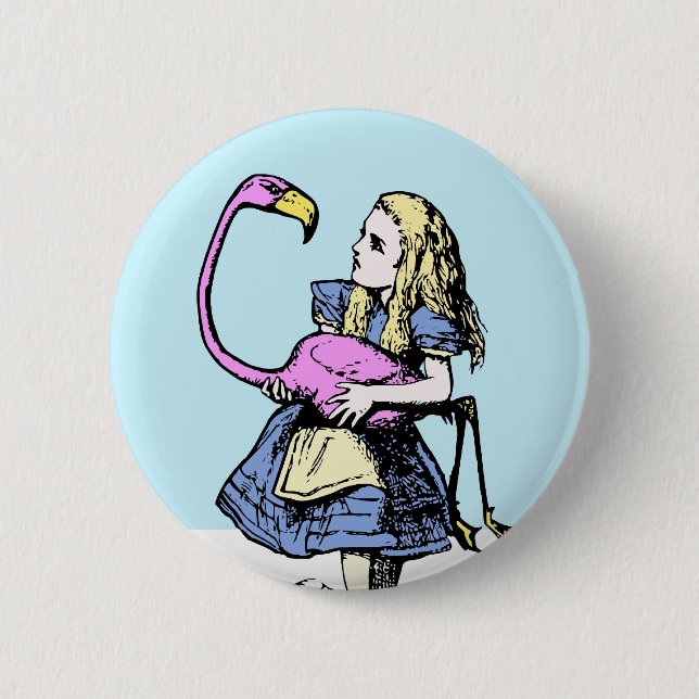Klassischer Flamingo des Alice im Button (Vorderseite)