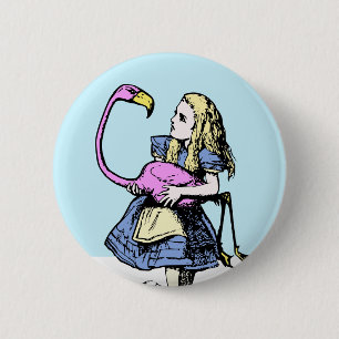 Klassischer Flamingo des Alice im Button