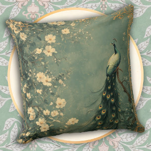 Klassischer floraler Pfau Kissen