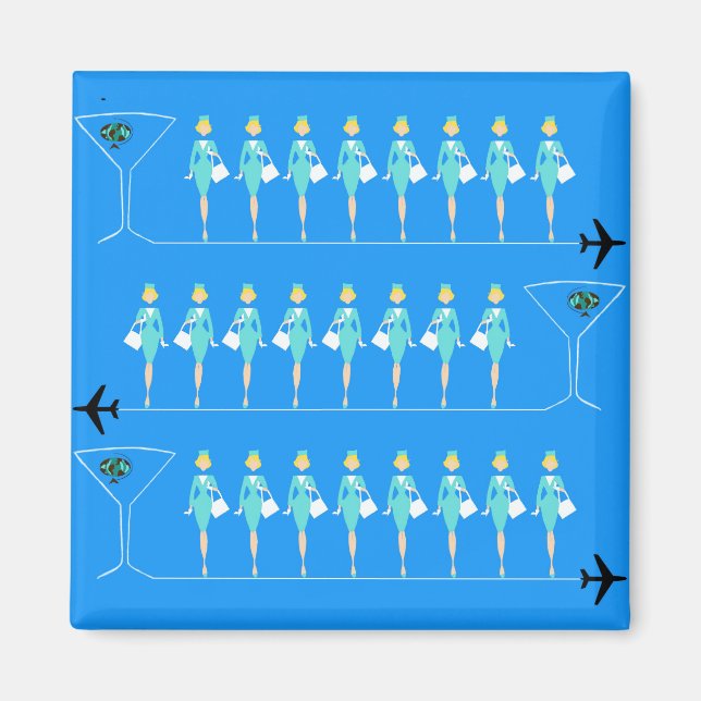 Klassischer Flug Attendant Magnet (Vorne)