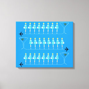 Klassischer Flug Attendant Stretched Canvas Print Leinwanddruck