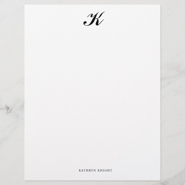 Klassischer formaler Monogramm-Buchstaben Briefbogen (Vorderseite)