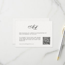 Klassischer formeller Hochzeitstil-RSVP-Karte QR-C RSVP Karte