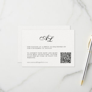 Klassischer formeller Hochzeitstil-RSVP-Karte QR-C RSVP Karte