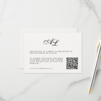 Klassischer formeller Hochzeitstil-RSVP-Karte QR-C RSVP Karte