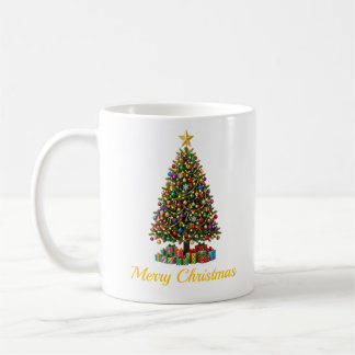 Klassischer Frohe Weihnachten Baum Kaffeebecher Kaffeetasse