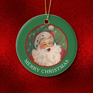 Klassischer fröhlicher Weihnachtsmann Weihnachten Keramik Ornament