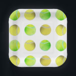 Klassischer Gelber Tennisball-Muster Spieler Weiß Pappteller<br><div class="desc">So viele grüne und gelbe Tennisbälle! Tennisball-Muster für einen Tennisspieler oder Tennistrainer. Geschenk für einen Tennisspieler. Modernes,  trendiges und liebevolles Tennismuster im Tennisstil.</div>