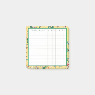 Klassischer gelber und grüner Chinoiserie-Habit-Tr Post-it Klebezettel