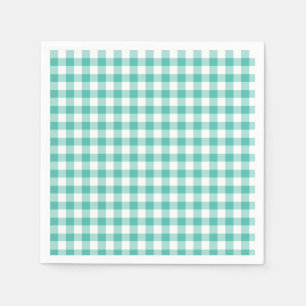 Klassischer Gingham Bluegrass Grün Serviette