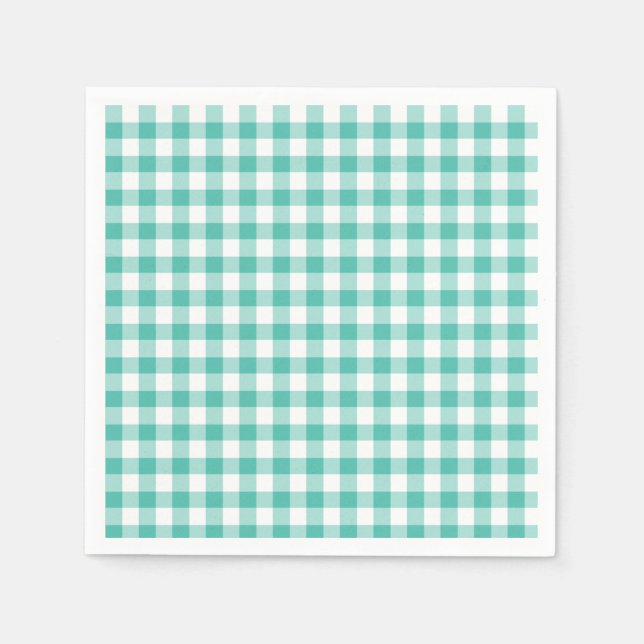 Klassischer Gingham Bluegrass Grün Serviette (Vorderseite)