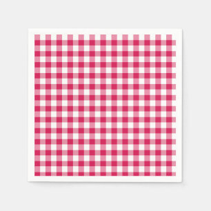 Klassischer Gingham Himbeere Serviette