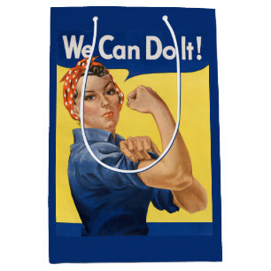 Klassischer Girl-Power-Empowerment-Pop-Art-Druck Mittlere Geschenktüte