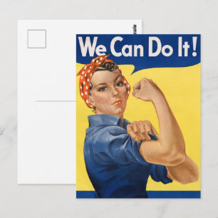 Klassischer Girl Power Empowerment Pop Art Druck Postkarte