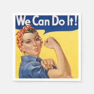 Klassischer Girl-Power-Empowerment-Pop-Art-Druck Serviette