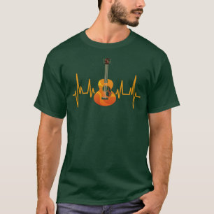 Klassischer Gitarrist Herzschlag Gitarre T-Shirt