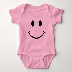 Klassischer glücklicher gelber Gesichtsausdruck de Baby Strampler