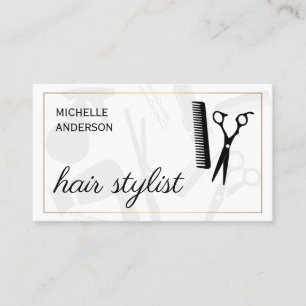 Klassischer Gold Border Hair Stylist Salon Visitenkarte