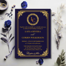 Klassischer Goldrahmen Royal Monogram Hochzeit