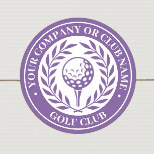 Klassischer Golf Namensaufkleber Name Lila Runder Aufkleber