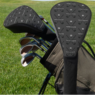 Klassischer Golfclub Name Grau Golf Headcover